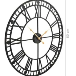 vidaXL - Wandklok - Zwart - Metaal
