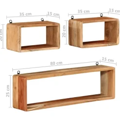 vidaXL - Wandkubus - Bruin - Hout