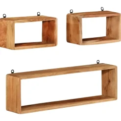 vidaXL - Wandkubus - Bruin - Hout