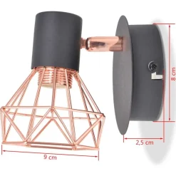 vidaXL - Wandlamp - Multikleur - Metaal - 2 stuks