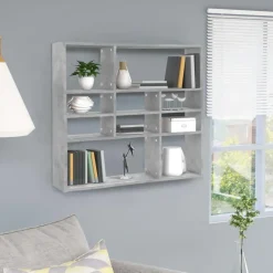 vidaXL - Wandmeubel - Grijs - Bewerkt hout