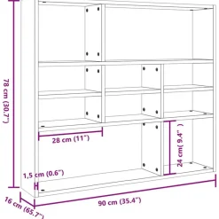 vidaXL - Wandmeubel - Grijs - Bewerkt hout