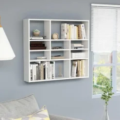 vidaXL - Wandmeubel - Wit - Bewerkt hout