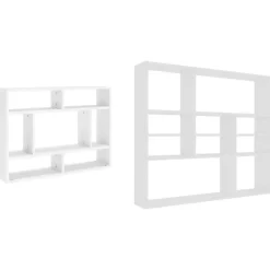 vidaXL - Wandmeubel - Wit - Bewerkt hout