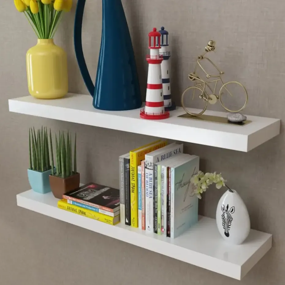 vidaXL - Wandmeubel - Wit - MDF - 80 cm - 2 stuks