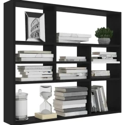 vidaXL - Wandmeubel - Zwart - Bewerkt hout