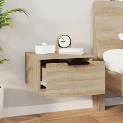 vidaXL - Wandnachtkastje - Bruin - Bewerkt hout