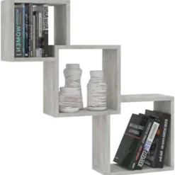 vidaXL - Wandplank - Grijs - Bewerkt hout