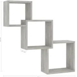 vidaXL - Wandplank - Grijs - Bewerkt hout