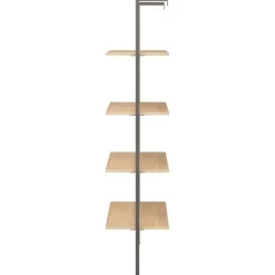 vidaXL - Wandrek met 4 schappen - Lichtbruin - Bewerkt hout - 64 x 35 x 152.5 cm