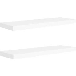 vidaXL - Wandschap - Wit - MDF - 80 x 23.5 x 3.8 cm - 2 stuks