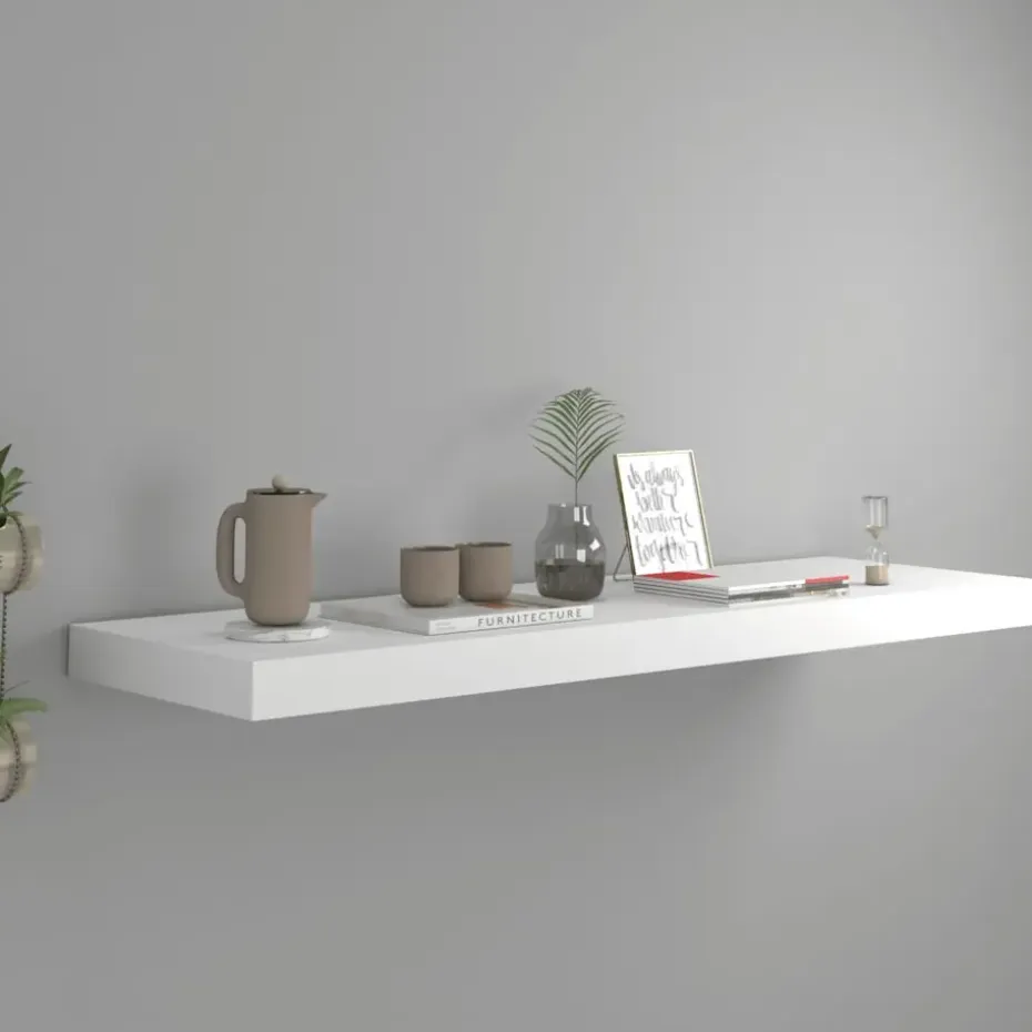 vidaXL - Wandschap - Wit - MDF - 80 x 23.5 x 3.8 cm