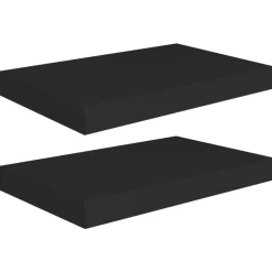 vidaXL - Wandschap - Zwart - MDF - 40 x 23 x 3.8 cm - 2 stuks