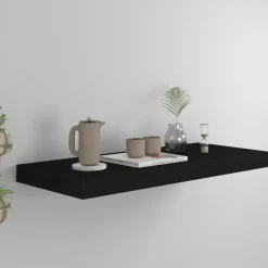 vidaXL - Wandschap - Zwart - MDF - 60 x 23.5 x 3.8 cm