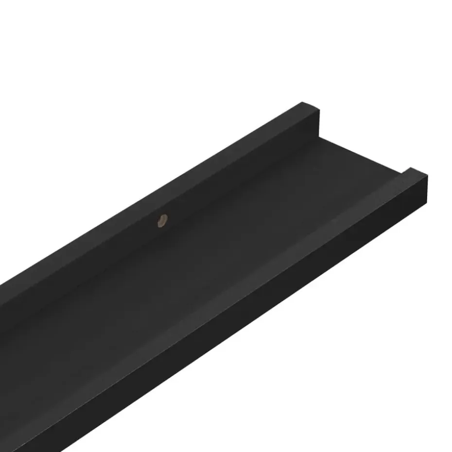 vidaXL - Wandschap - Zwart - MDF - 80 x 9 x 3 cm - 2 stuks