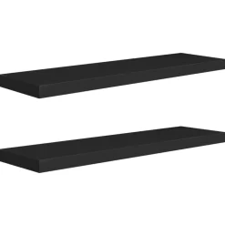 vidaXL - Wandschap - Zwart - MDF - 90 x 23.5 x 3.8 cm - 2 stuks