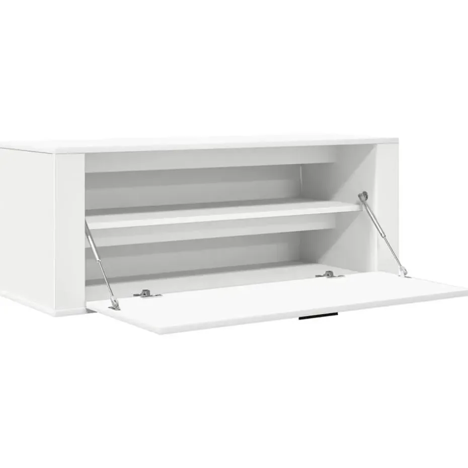 vidaXL - Wandschoenenkast - Wit - Bewerkt hout