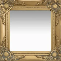 vidaXL - Wandspiegel - Goud - Hout - 40 x 40 cm