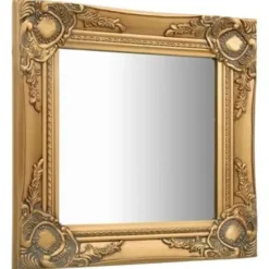 vidaXL - Wandspiegel - Goud - Hout - 40 x 40 cm