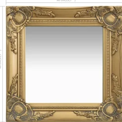 vidaXL - Wandspiegel - Goud - Hout - 40 x 40 cm