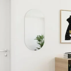 vidaXL - Wandspiegel - Wit - Glas - 80 x 40 cm