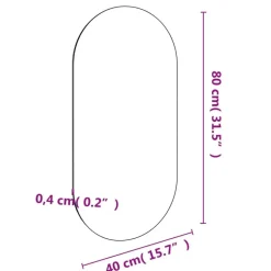vidaXL - Wandspiegel - Wit - Glas - 80 x 40 cm