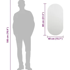 vidaXL - Wandspiegel - Wit - Glas - 80 x 40 cm