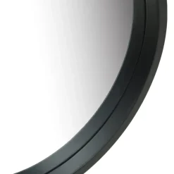 vidaXL - Wandspiegel - Zwart - Hout - Ø 50 cm