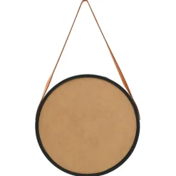 vidaXL - Wandspiegel - Zwart - Hout - Ø 50 cm