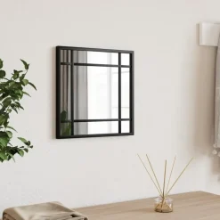 vidaXL - Wandspiegel - Zwart - IJzer - 30 x 30 cm