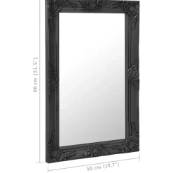 vidaXL - Wandspiegel - Zwart - Hout - 50 x 80 cm