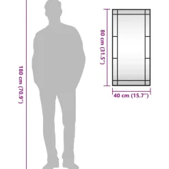 vidaXL - Wandspiegel - Zwart - IJzer - 40 x 80 cm