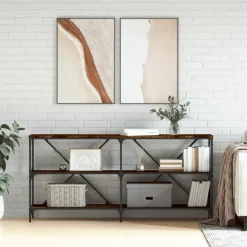 vidaXL - Wandtafel - Bruin - Bewerkt hout