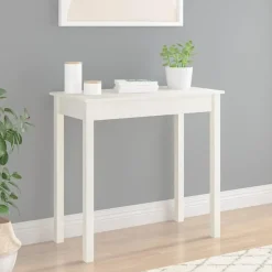 vidaXL - Wandtafel - Wit - Massief grenenhout - 80x40x75 cm