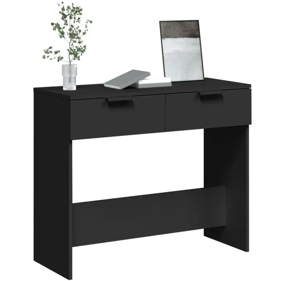 vidaXL - Wandtafel - Zwart - Bewerkt hout