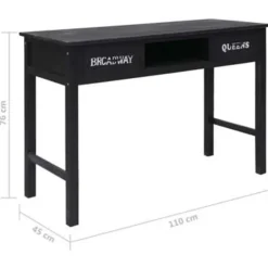 vidaXL - Wandtafel - Zwart - Hout