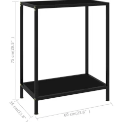 vidaXL - Wandtafel - Zwart - Glas - 60 x 35 x 75 cm