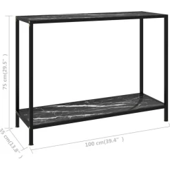 vidaXL - Wandtafel - Zwart - Glas - 100 x 35 x 75 cm
