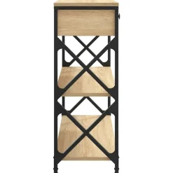 vidaXL - Wandtafel met 2 lades 2 schappen - Sonoma eiken - Hout - 75x28x75 cm