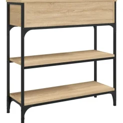 vidaXL - Wandtafel met 2 lades 2 schappen - Sonoma eiken - Hout - 72.5x25x75 cm