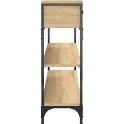 vidaXL - Wandtafel met 2 lades 2 schappen - Sonoma eiken - Hout - 100x25x75 cm