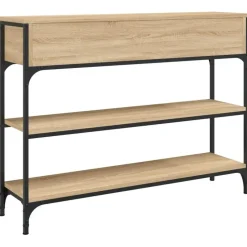 vidaXL - Wandtafel met 2 lades 2 schappen - Sonoma eiken - Hout - 100x25x75 cm