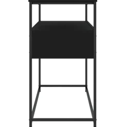 vidaXL - Wandtafel met 2 lades - Zwart - Bewerkt hout en metaal - 100x40x75 cm