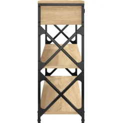 vidaXL - Wandtafel met 2 lades 2 schappen - Sonoma eiken - Hout - 100x28x75 cm