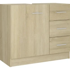 vidaXL - Wastafelkast - Bruin - Bewerkt hout