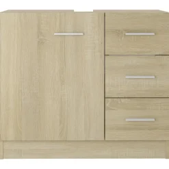 vidaXL - Wastafelkast - Bruin - Bewerkt hout