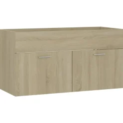 vidaXL - Wastafelkast - Bruin - Bewerkt hout - 90 x 38.5 x 46 cm