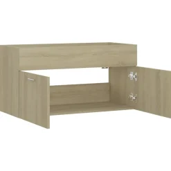 vidaXL - Wastafelkast - Bruin - Bewerkt hout - 90 x 38.5 x 46 cm