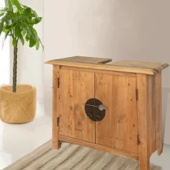 vidaXL - Wastafelkast - Bruin - Grenenhout