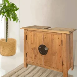 vidaXL - Wastafelkast - Bruin - Grenenhout